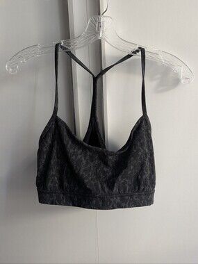 Lululemon grey and black size 12 sport bra workout exercise